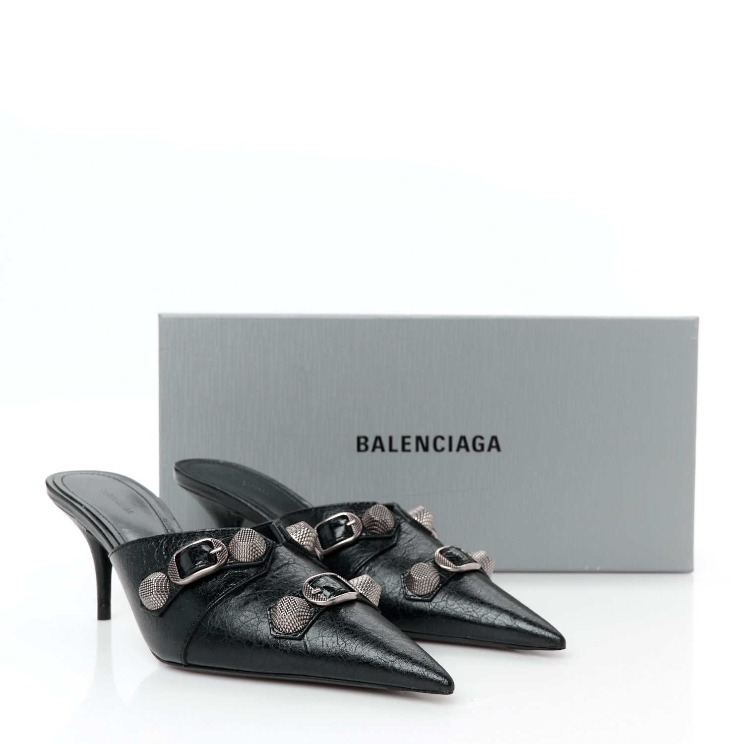 Balenciaga Agneau Arena Cagole 70mm Mules 36 Black 10 of 10