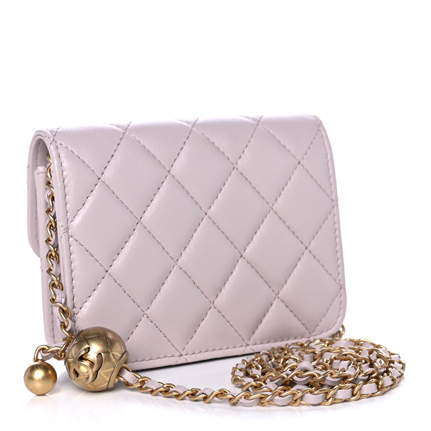 Chanel Lambskin Quilted Pearl Crush Clutch With Chain Light Purple 3 of 11