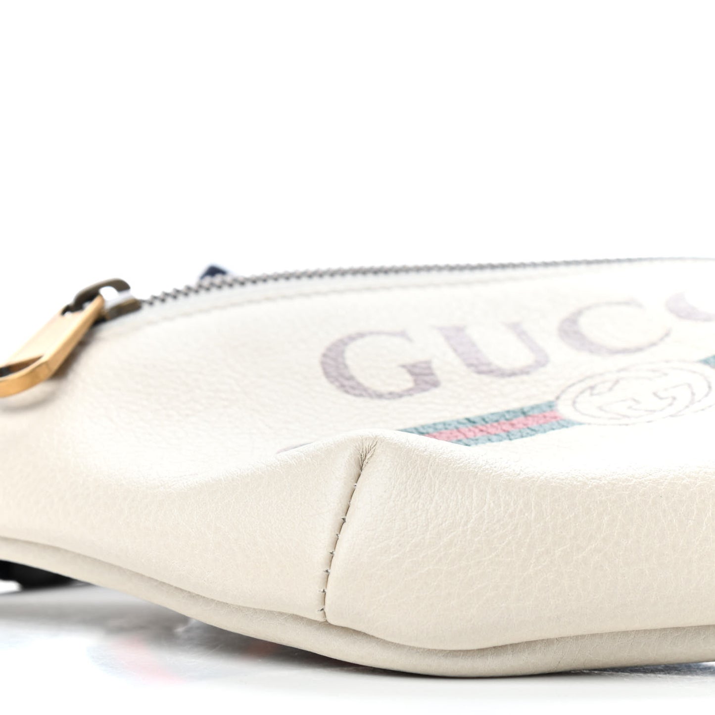 Grained Calfskin Small Logo Belt Bag White