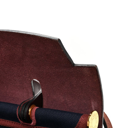 Hermes Toile Militaire Vache Hunter Herbag Zip Retourne 31 PM Rouge Sellier Bleu Marine 14 of 17