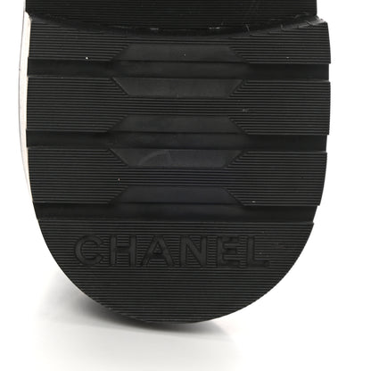 Chanel Shiny Goatskin Calfskin Quilted Lace Up Combat Boots 35.5 Black 6 of 10