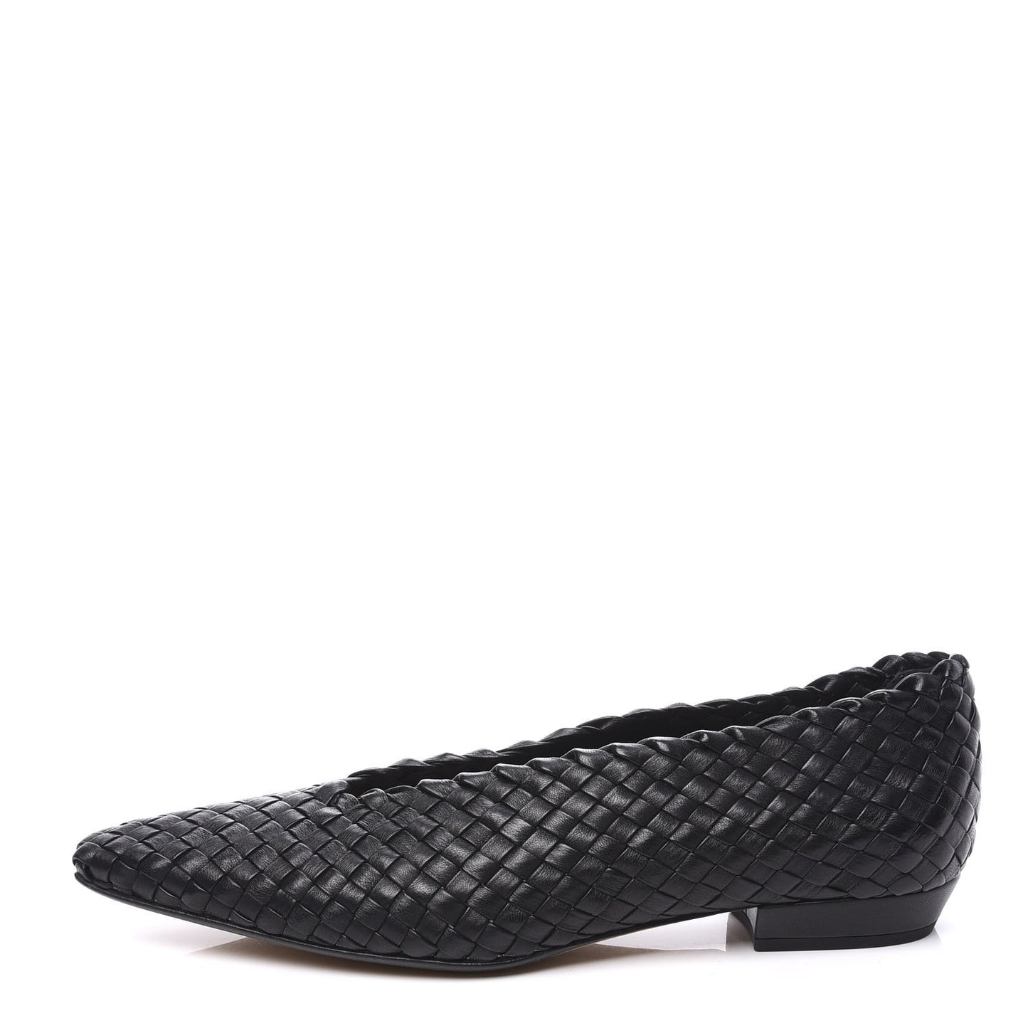 Nappa Intrecciato Almond Flats 39 Black