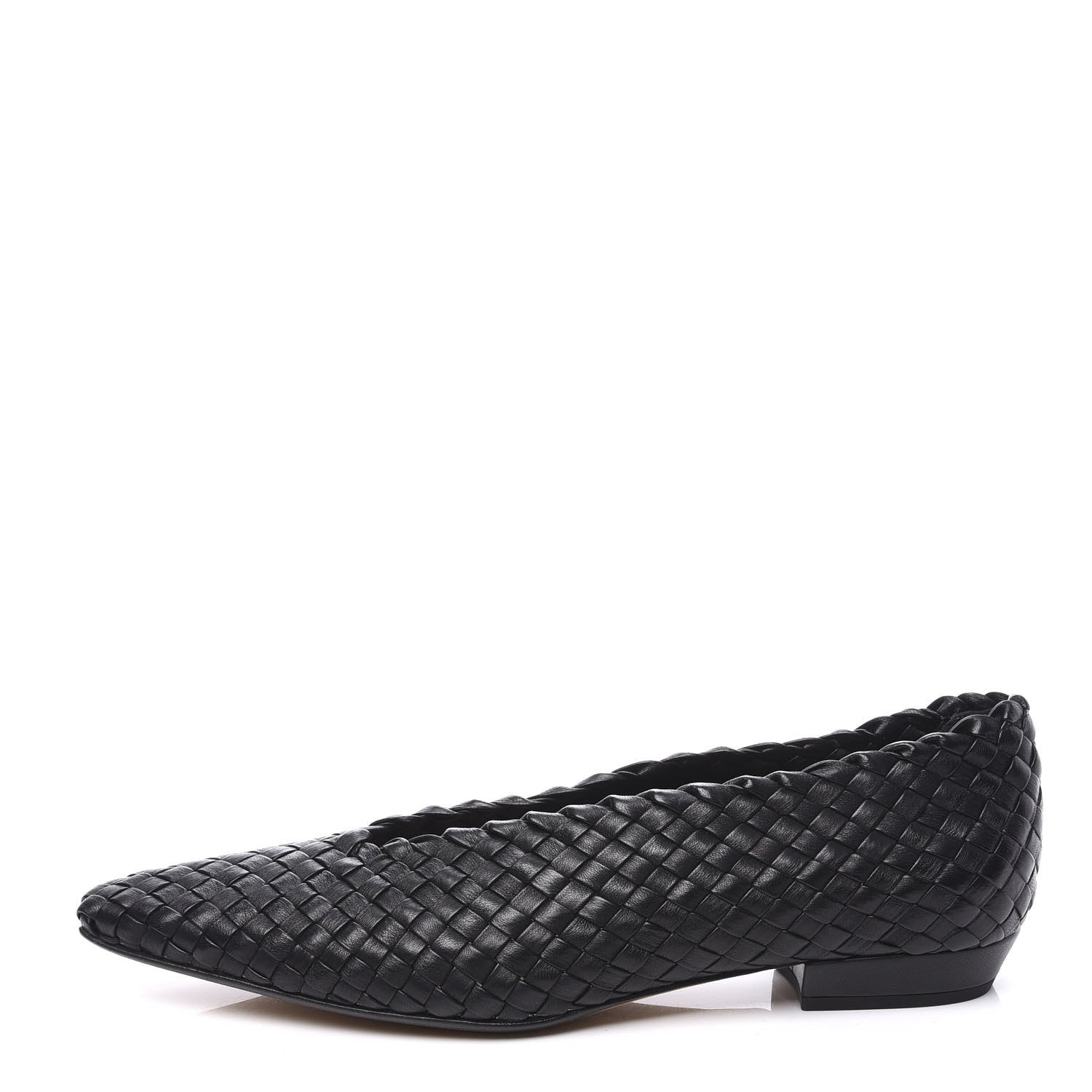 Bottega Veneta Nappa Intrecciato Almond Flats 39 Black 1 of 10