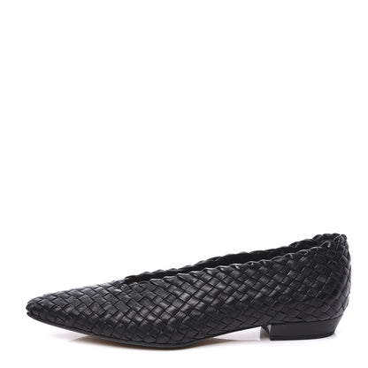 Bottega Veneta Nappa Intrecciato Almond Flats 39 Black 1 of 10
