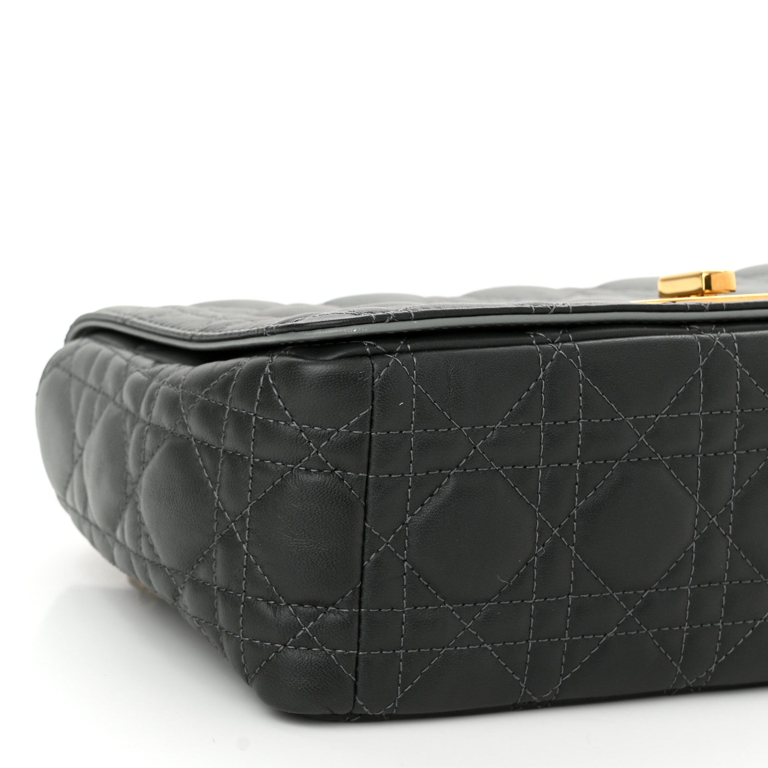 Christian Dior Lambskin Cannage Medium Caro Bag Grey Stone 9 of 11