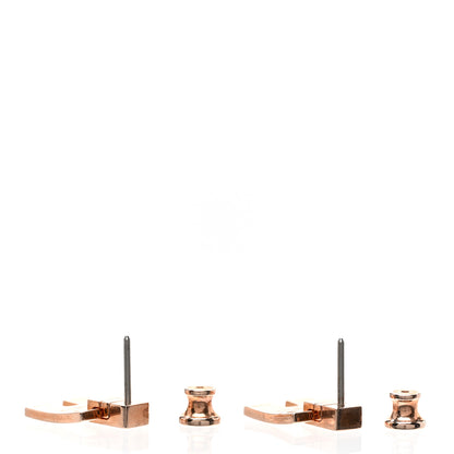Hermes Rose Gold Lacquer Eileen Earrings Etoupe 3 of 4