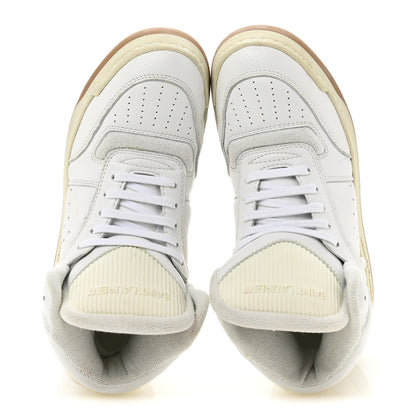 Saint Laurent Calfskin Womens SL/80 Mid Top Sneakers 37.5 Optic White 2 of 10