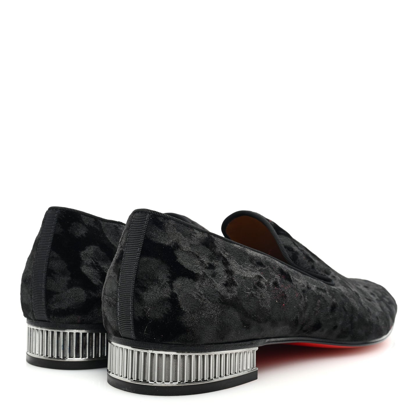 Velvet Jacquard Mens Captain Colonnaki Leopard Flat Loafers 44 Black