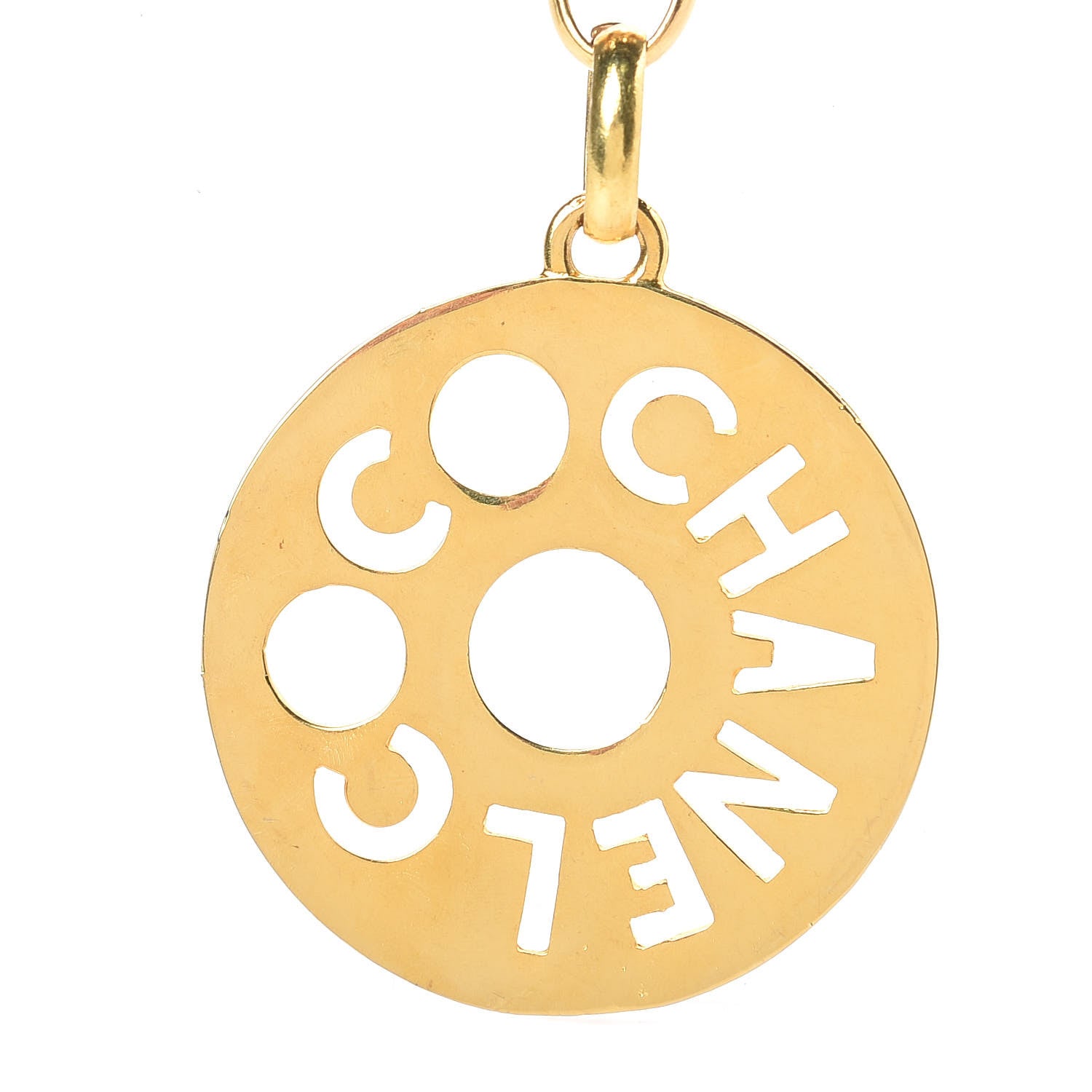 Chanel Oversized Coco Pendant Necklace Gold 3 of 5