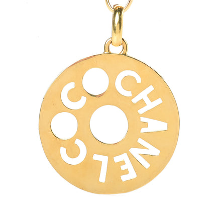 Chanel Oversized Coco Pendant Necklace Gold 3 of 5