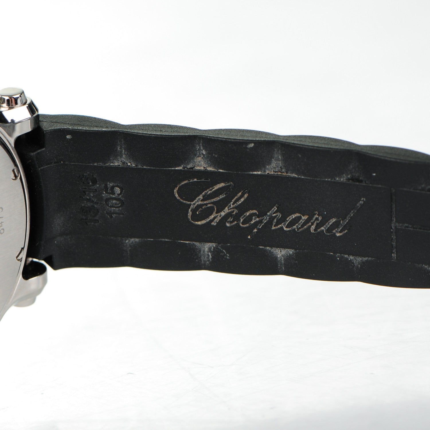 Chopard Stainless Steel Rubber 3 Diamond 36mm Happy Sport Quartz Watch Black 7 of 12