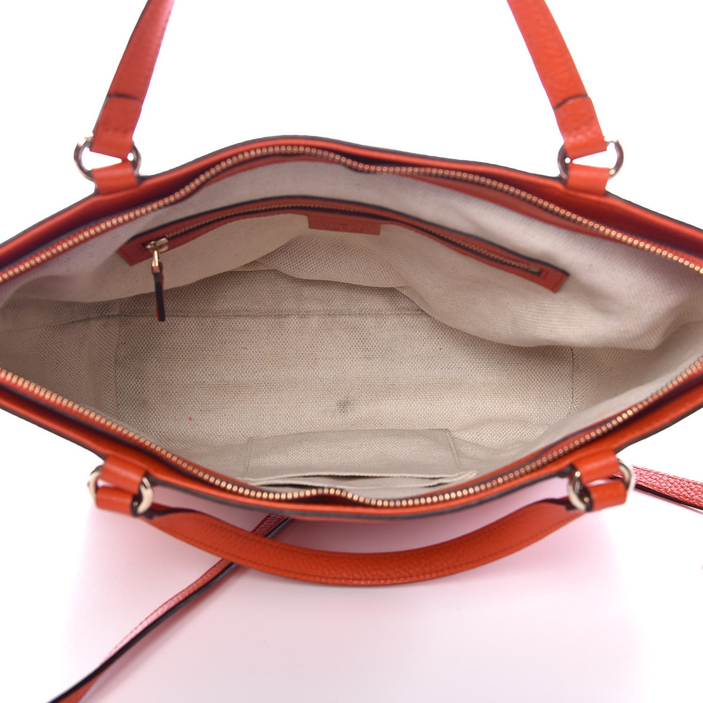 Pebbled Calfskin Small Soho Top Handle Bag Sun Orange