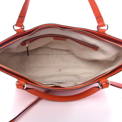 Gucci Pebbled Calfskin Small Soho Top Handle Bag Sun Orange 6 of 12