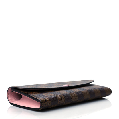 Louis Vuitton Damier Ebene Emilie Wallet Rose Ballerine 4 of 8