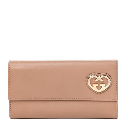 Gucci Calfskin Lovely Heart Continental Wallet Rose Beige 1 of 11