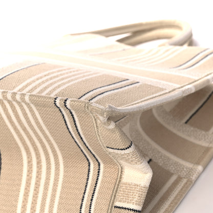 Christian Dior Canvas Embroidered Large Stripes Book Tote Beige 11 of 13