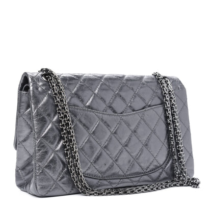 Chanel Metallic Aged Calfskin Quilted 2.55 Reissue 226 Flap Dark Silver 2 of 5