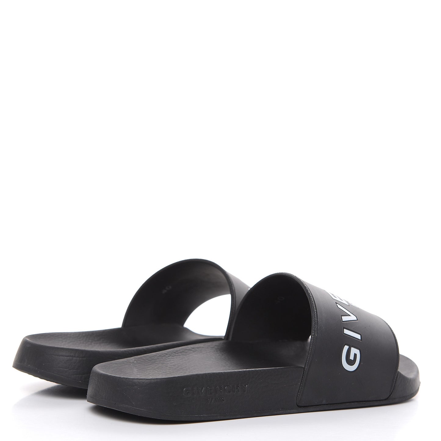 Rubber Logo Pool Slide Sandals 40 Black