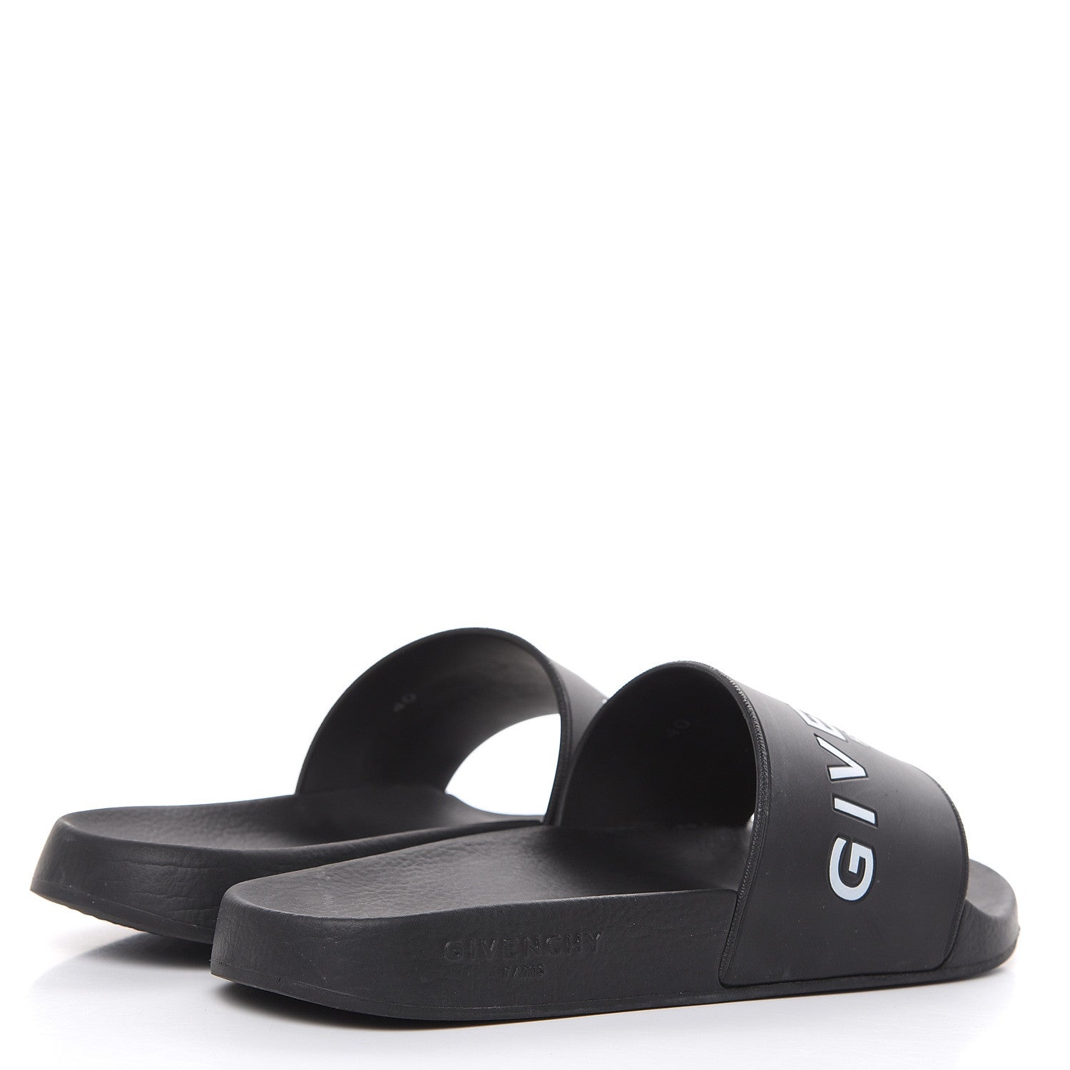 Givenchy Rubber Logo Pool Slide Sandals 40 Black 4 of 9