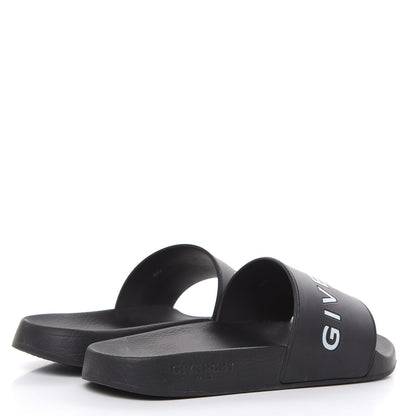 Givenchy Rubber Logo Pool Slide Sandals 40 Black 4 of 9