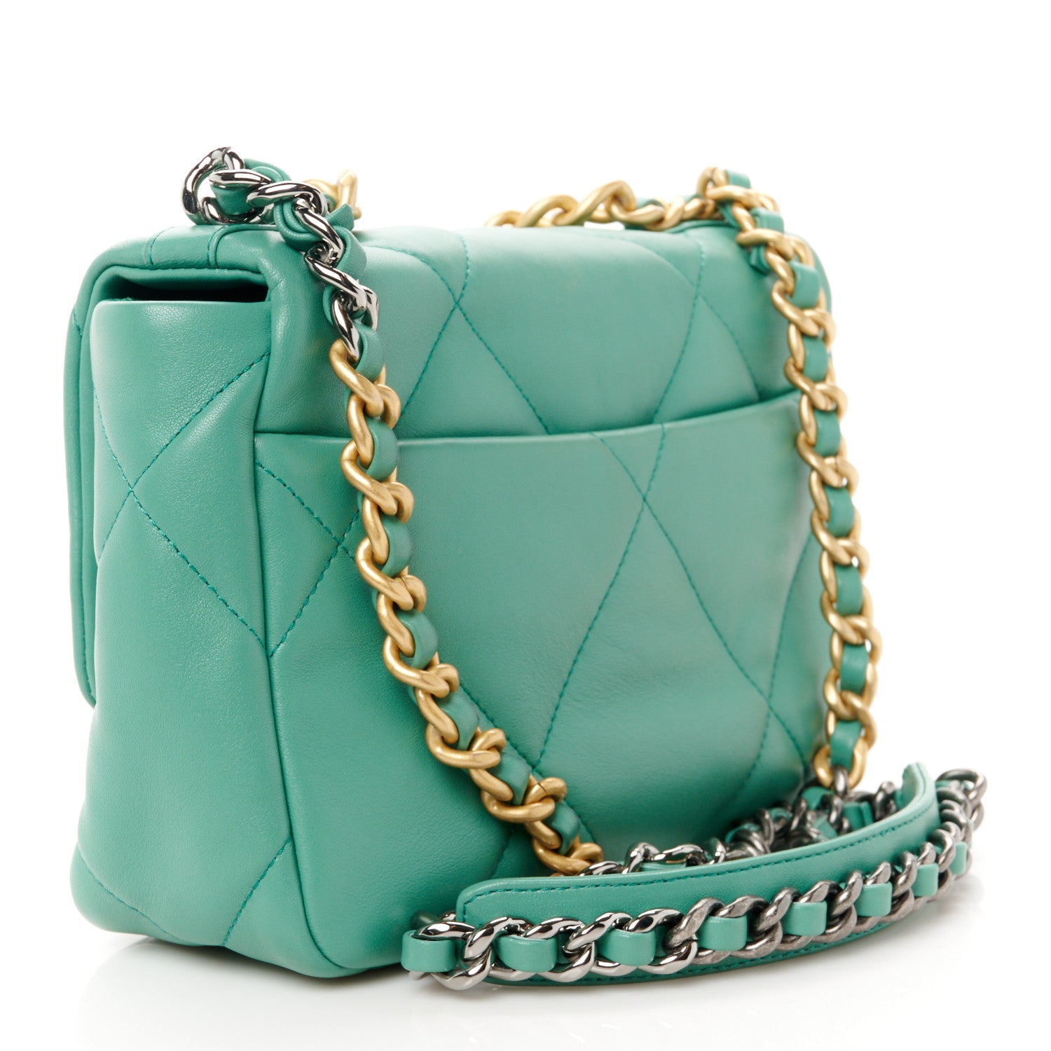 Chanel Lambskin Quilted Medium Chanel 19 Flap Green 3 of 11
