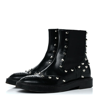 Balenciaga Calfskin Womens Studded Chelsea Boots 37 Black 3 of 30