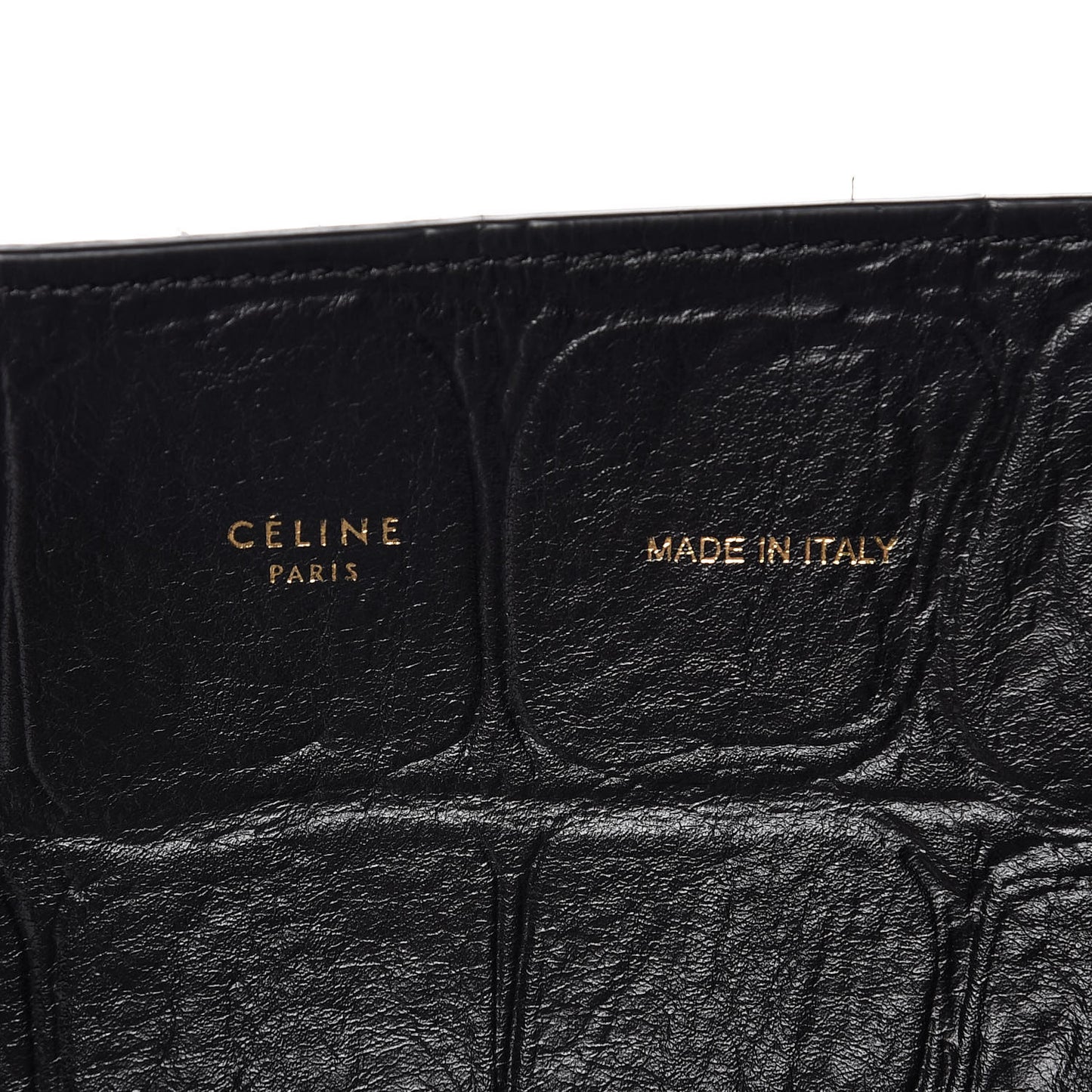 Crocodile Embossed Calfskin Small Belt Cabas Phantom Black
