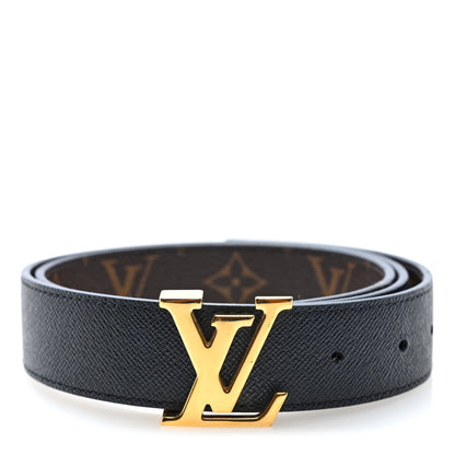 Louis Vuitton Calfskin Monogram 30mm LV Initiales Reversible Belt 75 30 Black 2 of 6