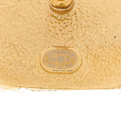 Chanel Resin CC Square Earrings Gold Black 3 of 5