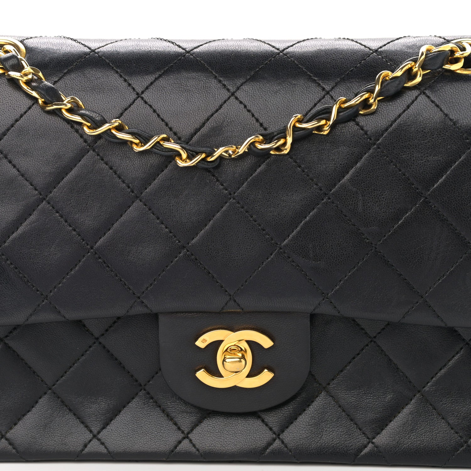 Chanel Lambskin Quilted Medium Double Flap Black 8 of 11