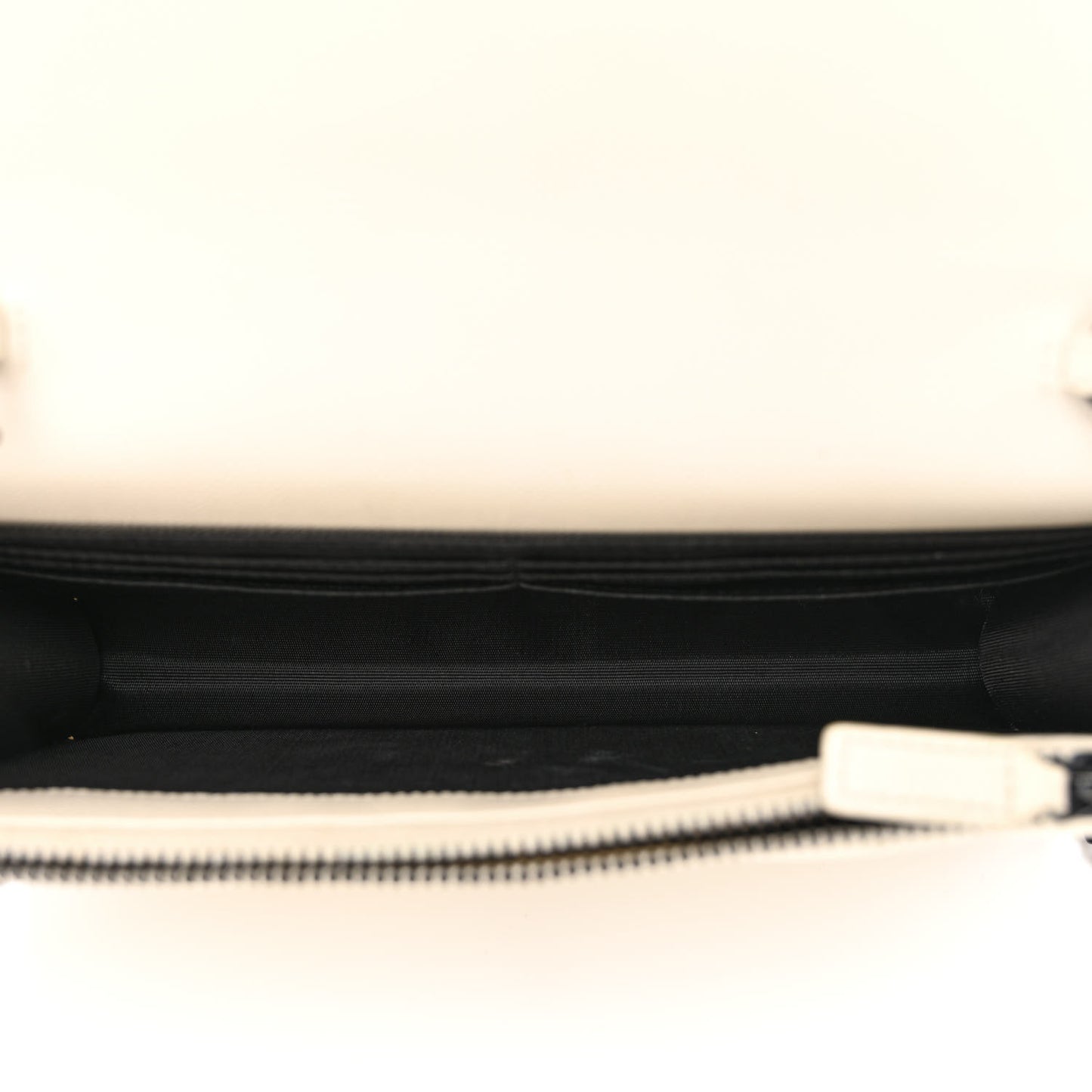 Grain De Poudre Matelasse Chevron Monogram Envelope Chain Wallet Dove White