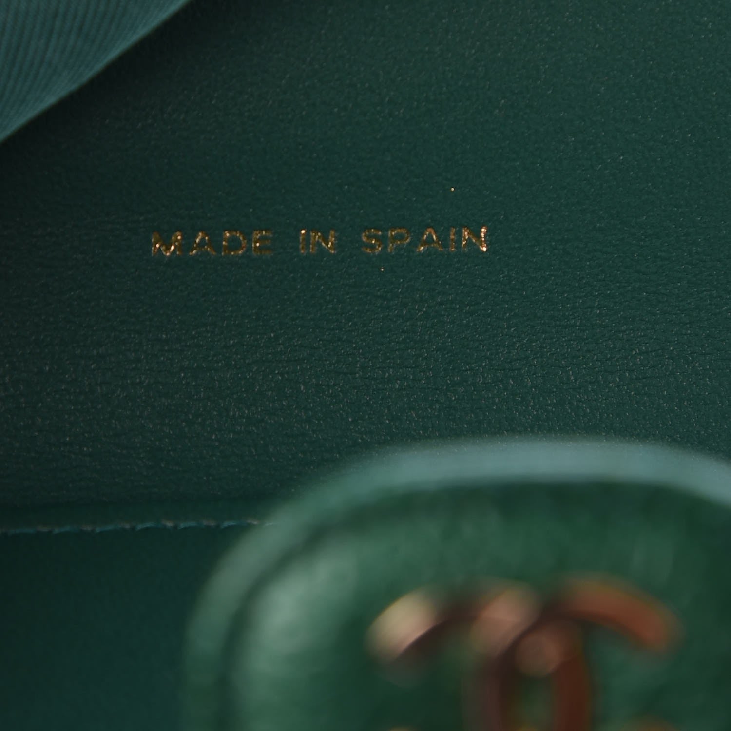 Chanel Metallic Quilted Compact Flap Wallet Green 7 of 9