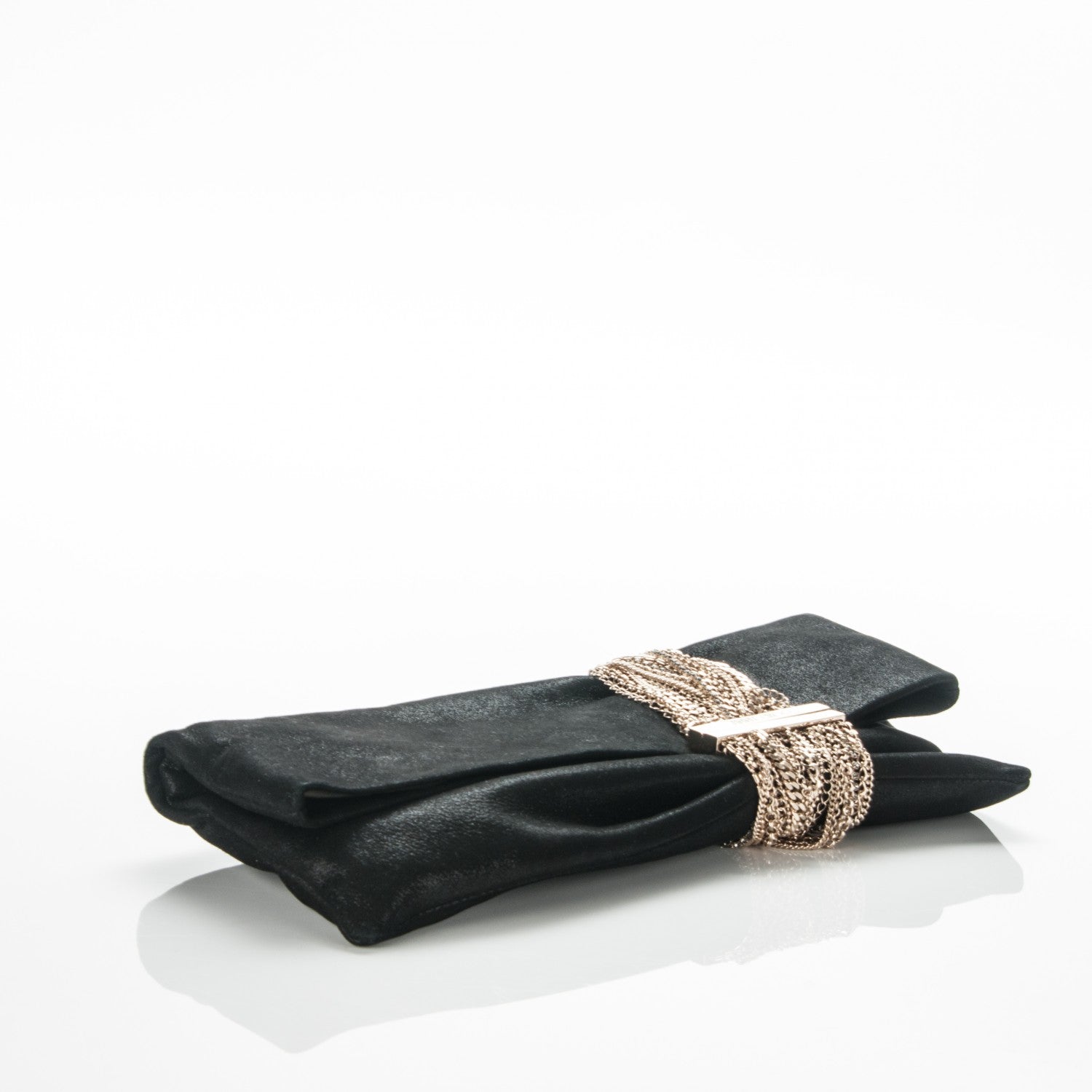 Jimmy Choo Shimmer Suede Chandra Clutch Black 4 of 7