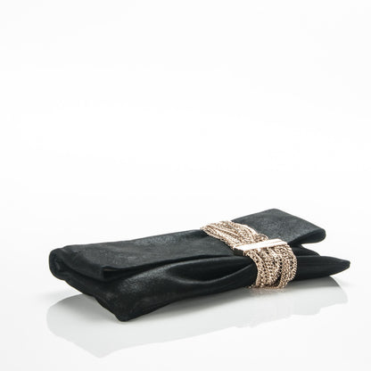 Jimmy Choo Shimmer Suede Chandra Clutch Black 4 of 7