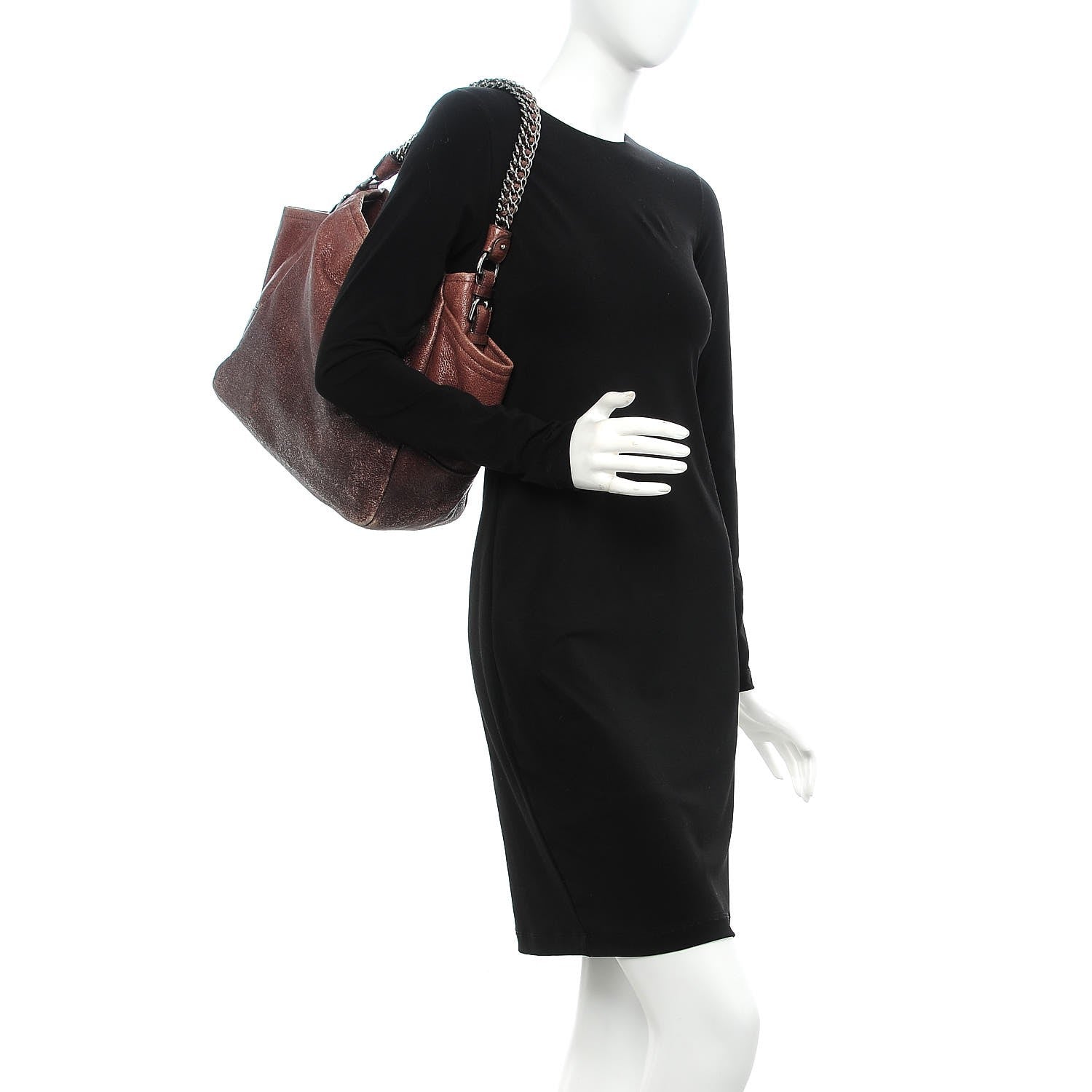 Prada Cervo Lux Chain Shoulder Bag Lampone Sfumato 2 of 18