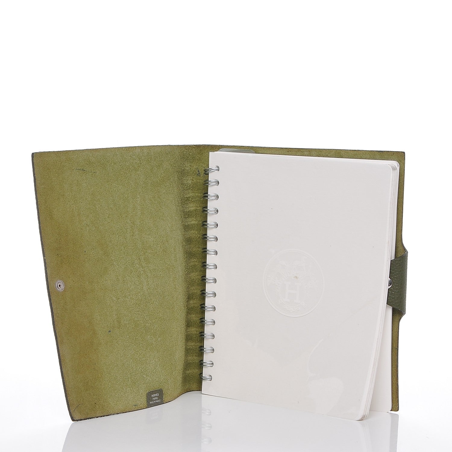 Hermes Togo Ulysse MM Notebook Cover Vert Olive 5 of 9