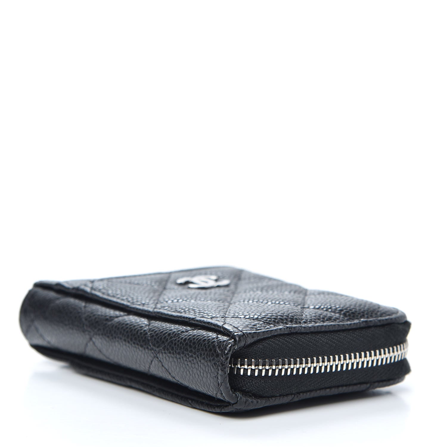 Chanel Caviar Quilted Zip Card Holder Black 4 of 8