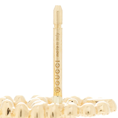 Gucci 18K Yellow Gold Diamond Running G Earrings 4 of 5