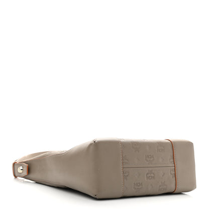 MCM Calfskin Ottomar Monogram Medium Klara Hobo Grey 4 of 10