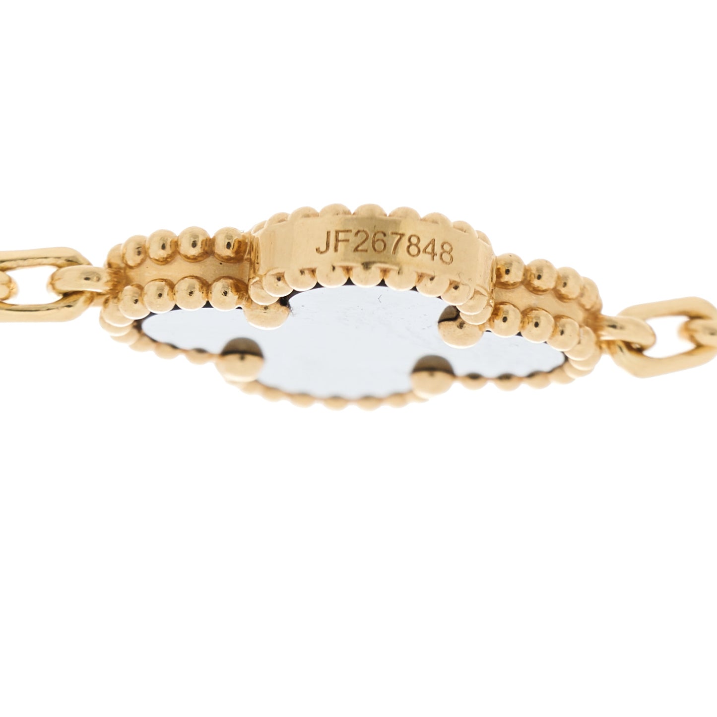 18K Yellow Gold Black Onyx 5 Motifs Vintage Alhambra Bracelet
