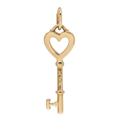 Tiffany 18K Yellow Gold Mini Heart Key Pendant 3 of 4