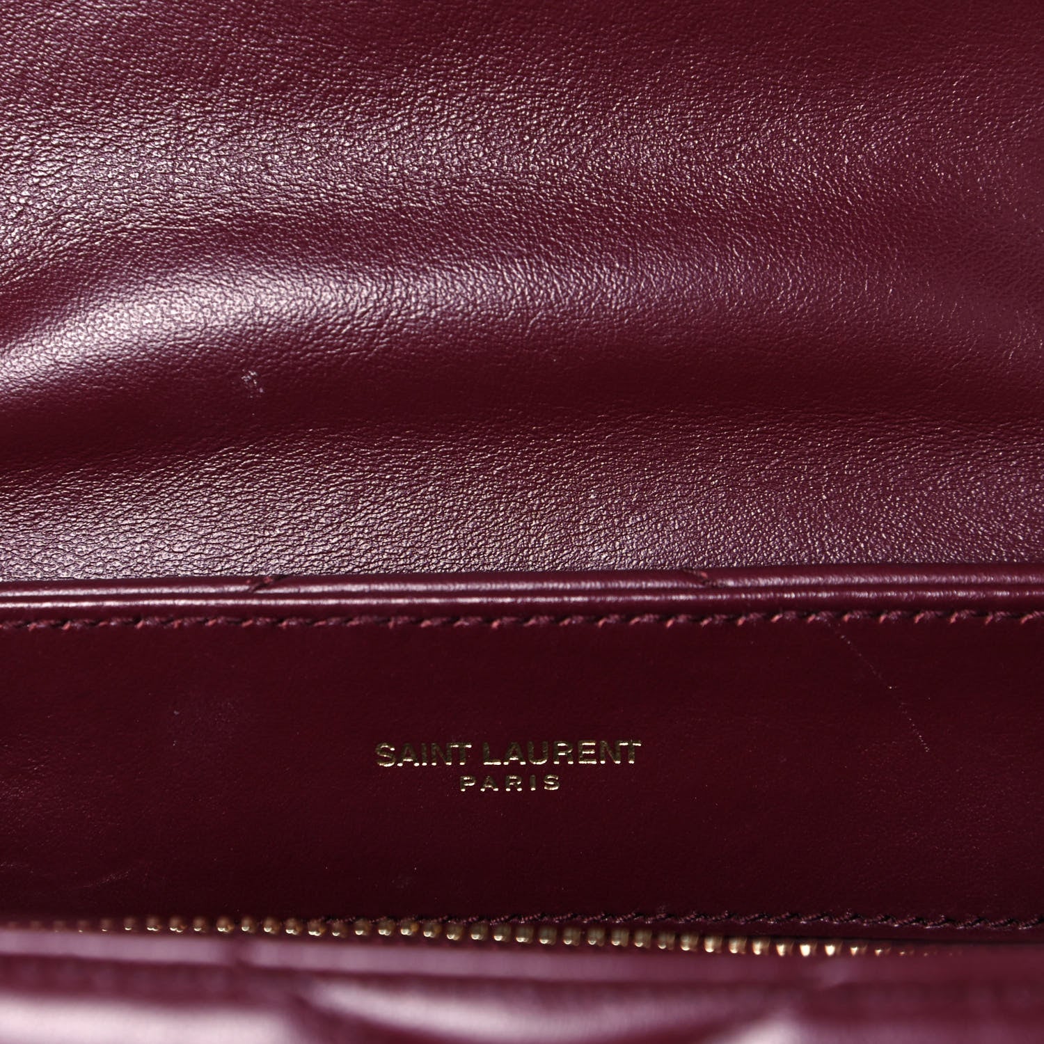 Saint Laurent Calfskin Y Quilted Monogram Small Loulou Chain Satchel Dark Legion Red 15 of 16
