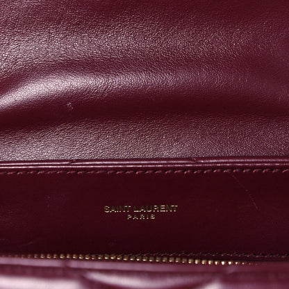 Saint Laurent Calfskin Y Quilted Monogram Small Loulou Chain Satchel Dark Legion Red 15 of 16