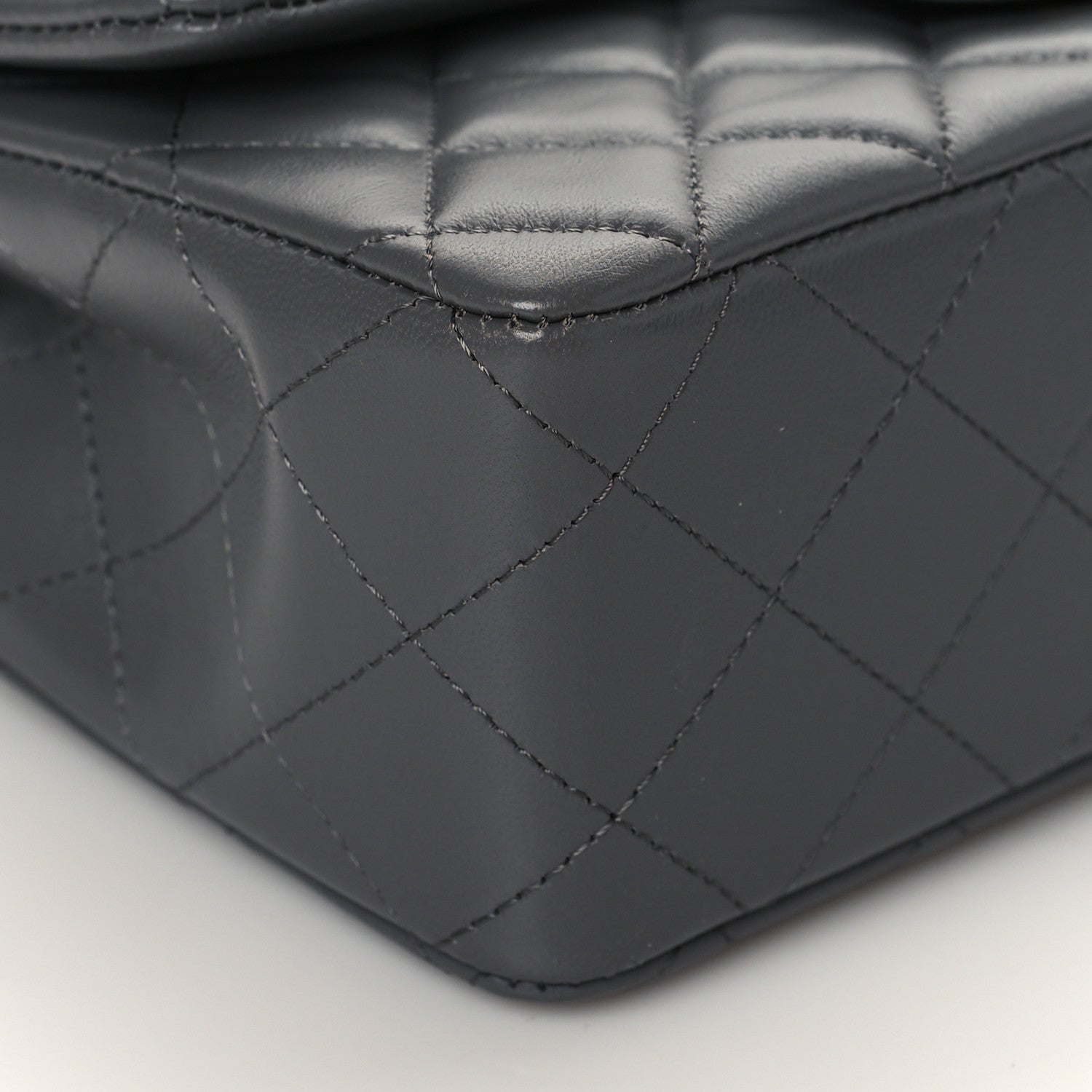 Chanel Lambskin Quilted Mini Rectangular Flap Dark Grey 9 of 11