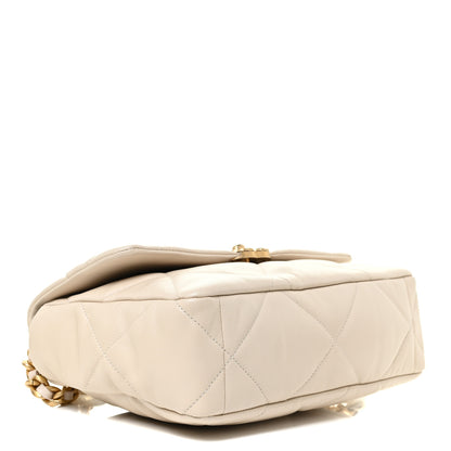Chanel Goatskin Quilted Large Chanel 19 Flap Light Beige 4 of 12
