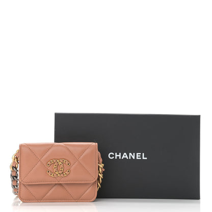 Chanel Lambskin Quilted Chanel 19 Flap Belt Bag Brown 12 of 12