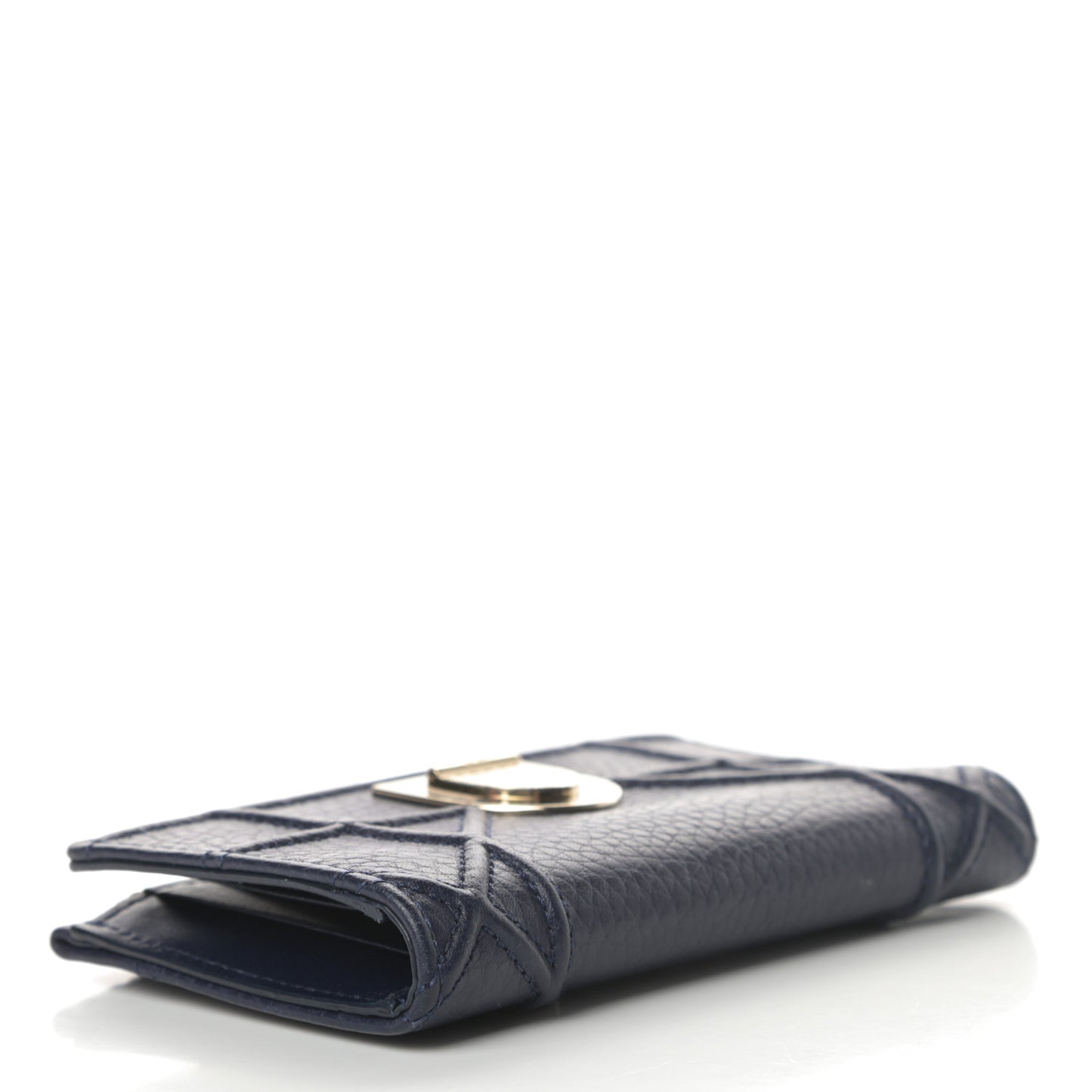 Grained Calfskin Cannage Diorama Wallet Blue
