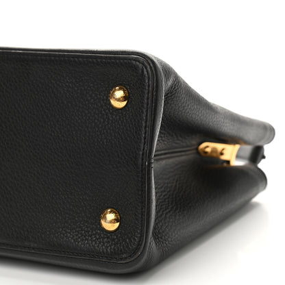 Louis Vuitton Taurillon Capucines MM Black Fuchsia 9 of 10