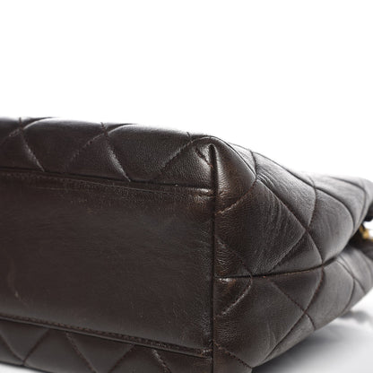 Chanel Lambskin Quilted Shoulder Bag Dark Brown 14 of 15