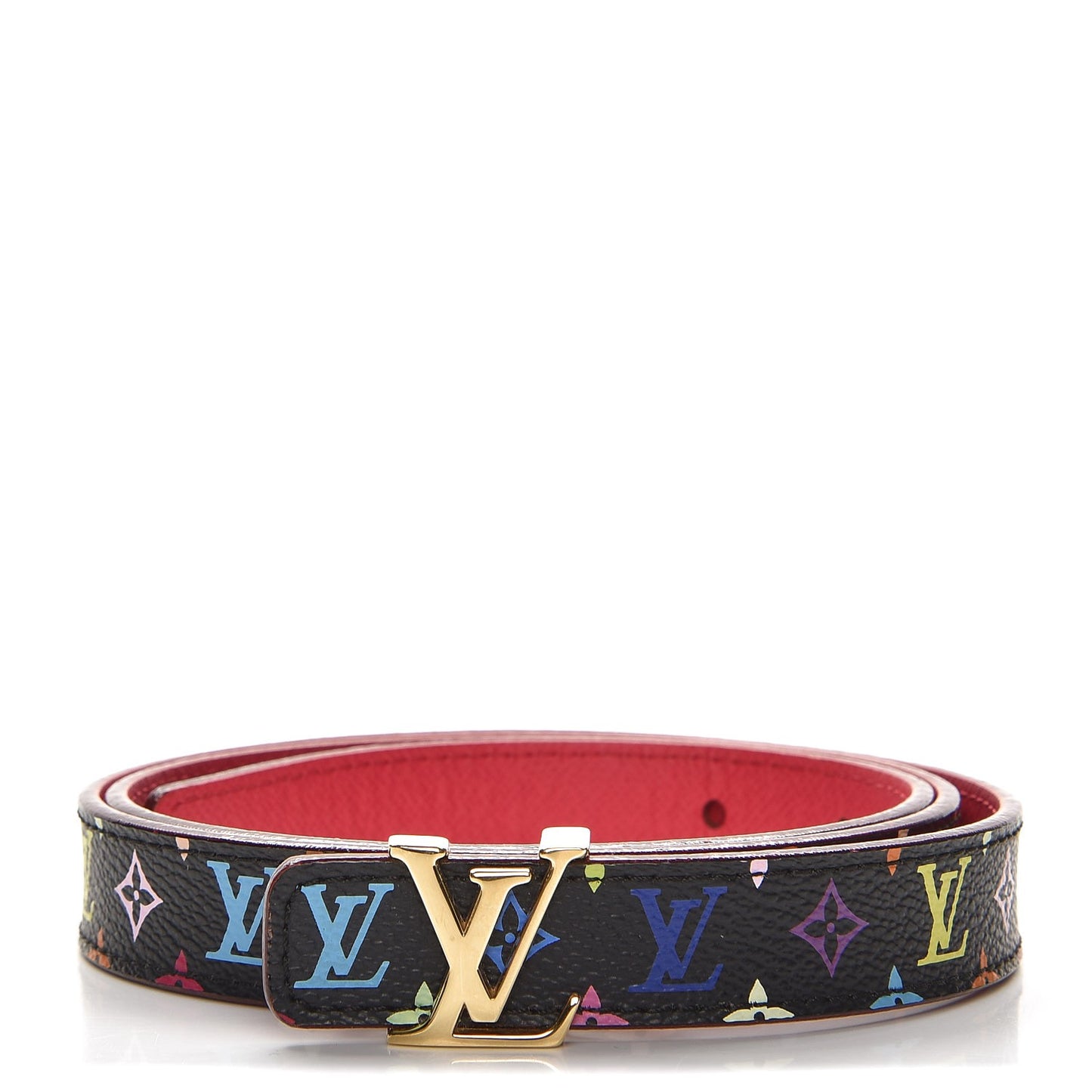 Monogram Multicolor LV Initiales Belt 80 32 Noir Grenade